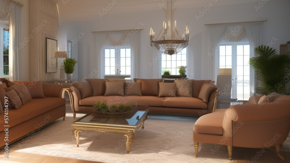 Mansion Living Room of Dreams, Generative AI Mansion Living Room of Dreams, Generative AI