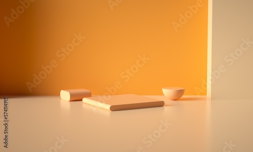 3D rendered geometric booth background