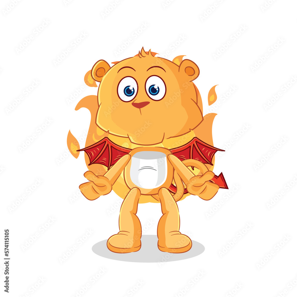 lioness demon with wings character. cartoon mascot vector