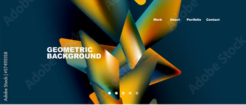 Landing page background template. Abstract geometric shapes composition. Vector illustration for wallpaper, banner, background