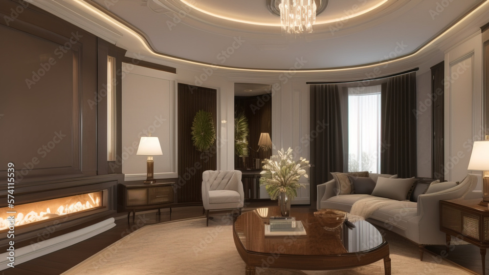 Fototapeta premium Enchanting Living Room in a Mansion, Generative AI