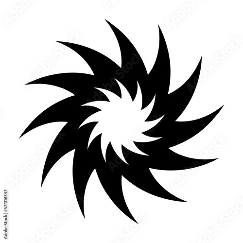 Violent typhoon silhouette icon. Vector.