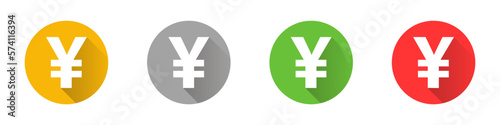 Fotobehang Yen coin icon set. Vector.
