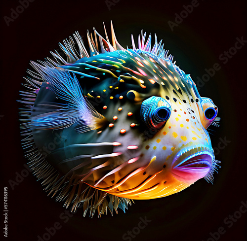 Fish  different colors - Created with Generative AI Technology