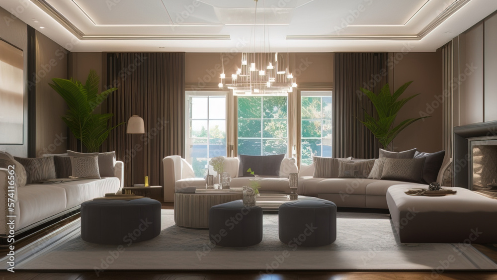 Spacious Mansion Living Room, Generative AI Spacious Mansion Living Room, Generative AI