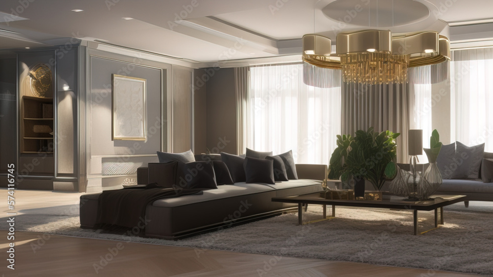 Aristocratic Mansion Living Room, Generative AI Aristocratic Mansion Living Room, Generative AI