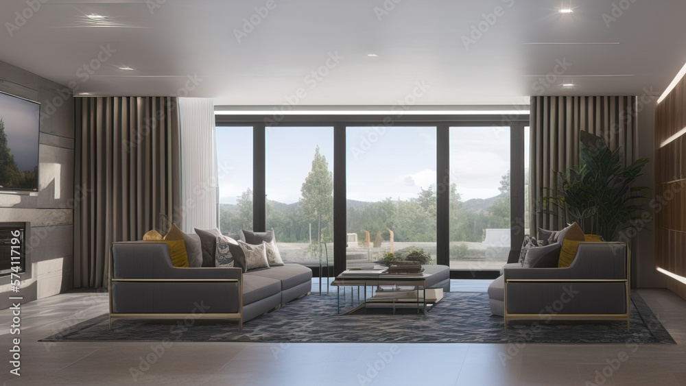 Fototapeta premium Resplendent Living Room in a Mansion, Generative AI