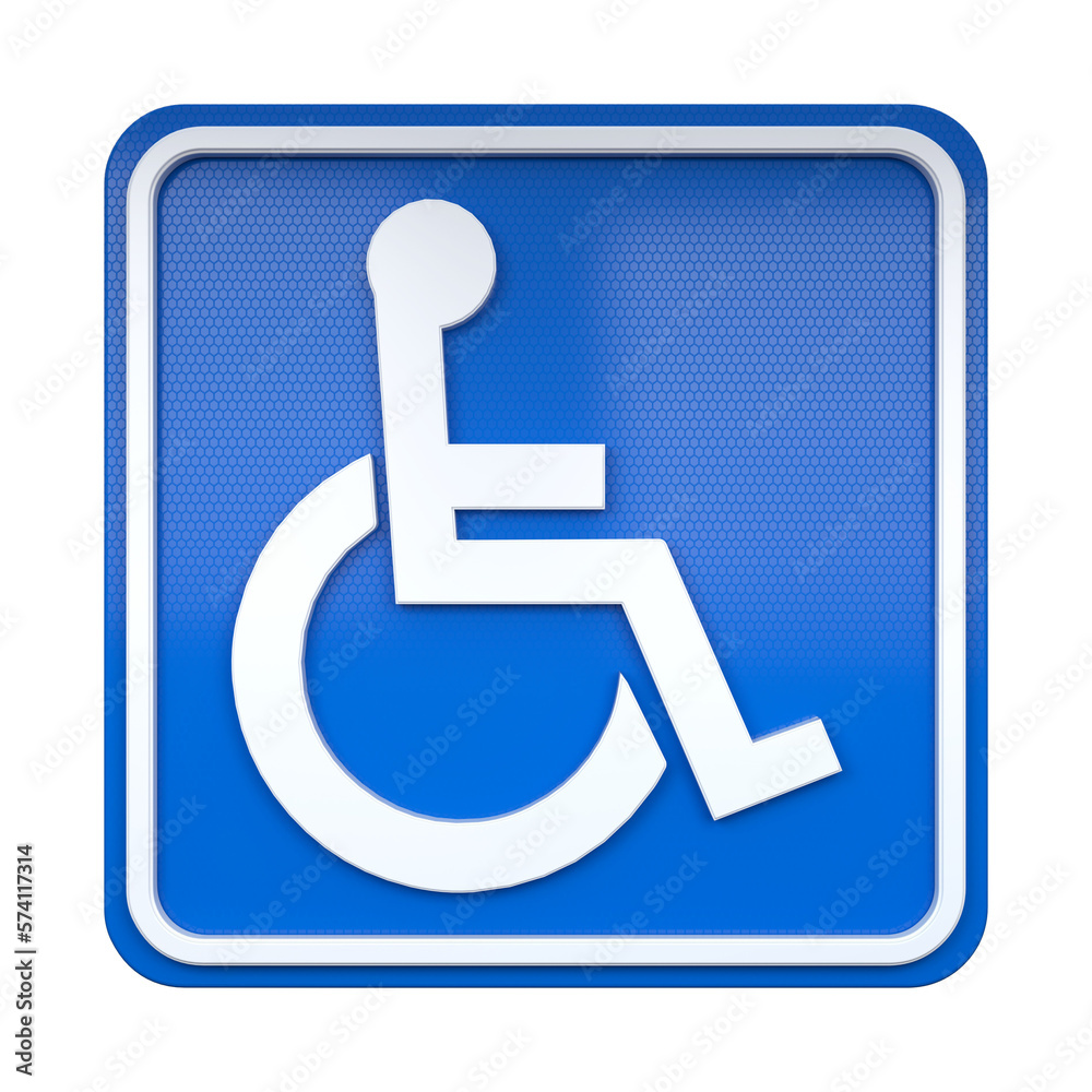 3D illustration of road traffic sign Handicapped Accessible 3D illustration of road traffic sign Handicapped Accessible
