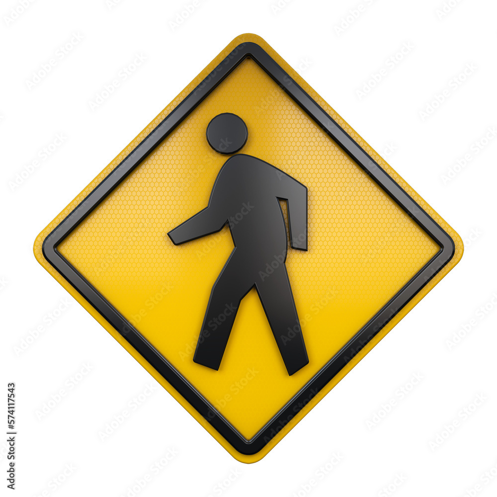 3D illustration of road traffic sign Pedestrians 3D illustration of road traffic sign Pedestrians
