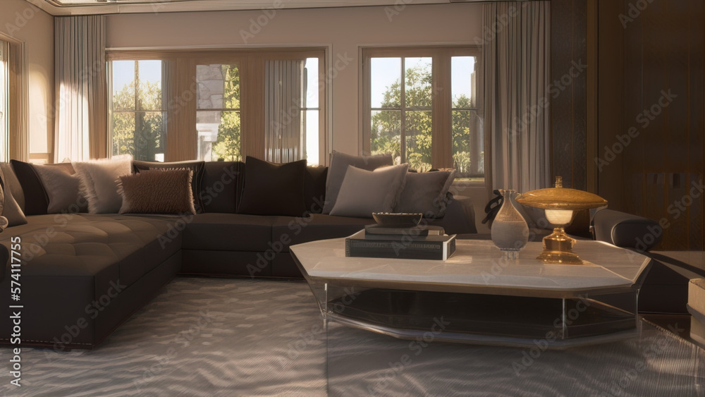Over-the-top Mansion Living Room, Generative AI Over-the-top Mansion Living Room, Generative AI