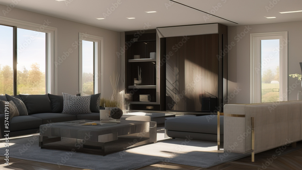 Sophisticated Mansion Living Room, Generative AI Sophisticated Mansion Living Room, Generative AI