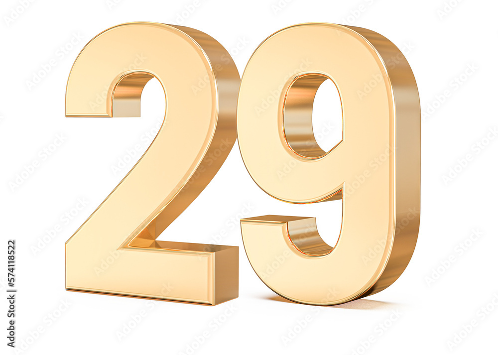 3d gold Number 29 3d gold Number 29