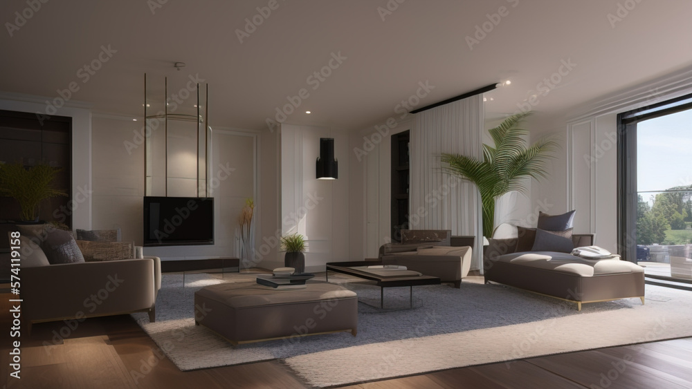 Fototapeta premium Majestic Living Room in a Mansion, Generative AI