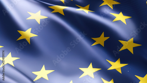 European Union Flag, Whimsical EU Flag Design, Generative AI
