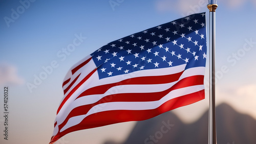 United States Flag, Sleek and Modern Design of Innovation, Generative AI