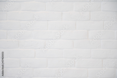 white brick wall texture background, interior design © sutichak