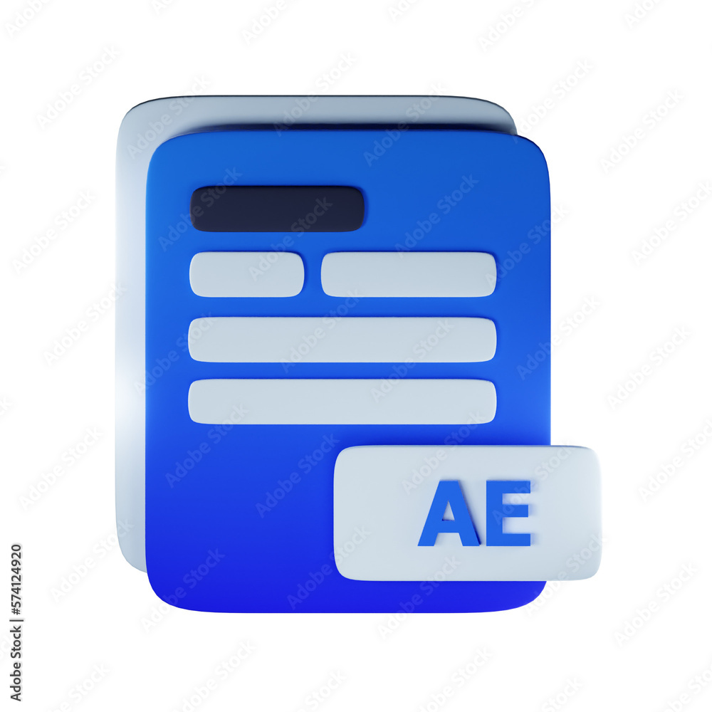 3d Render Illustration Icon Modern Ae File Extension 3D Icon Documents Management 3d Render Illustration Icon Modern Ae File Extension 3D Icon Documents Management