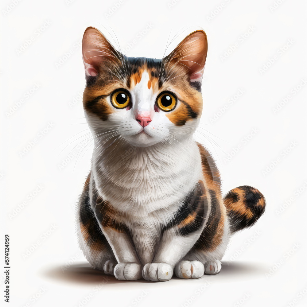 Cartoon character of Cat, white background, vector illustration, Made by AI,Artificial intelligence Cartoon character of Cat, white background, vector illustration, Made by AI,Artificial intelligence