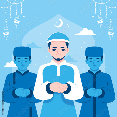 sholat jamaah means Congregational prayer illustration