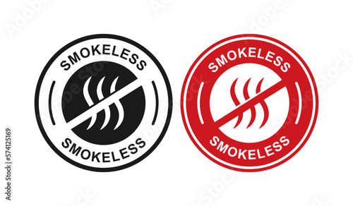 Smokeless logo vector badge set. Suitable for product label