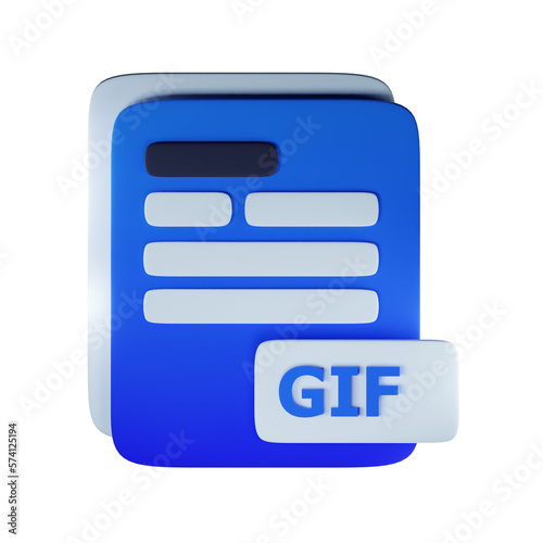 3d Render Illustration Icon Modern Gif File Extension 3D Icon Documents Management