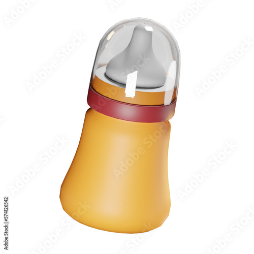 3d Render Illustration Icon Modern Baby Bottle Baby Stuff