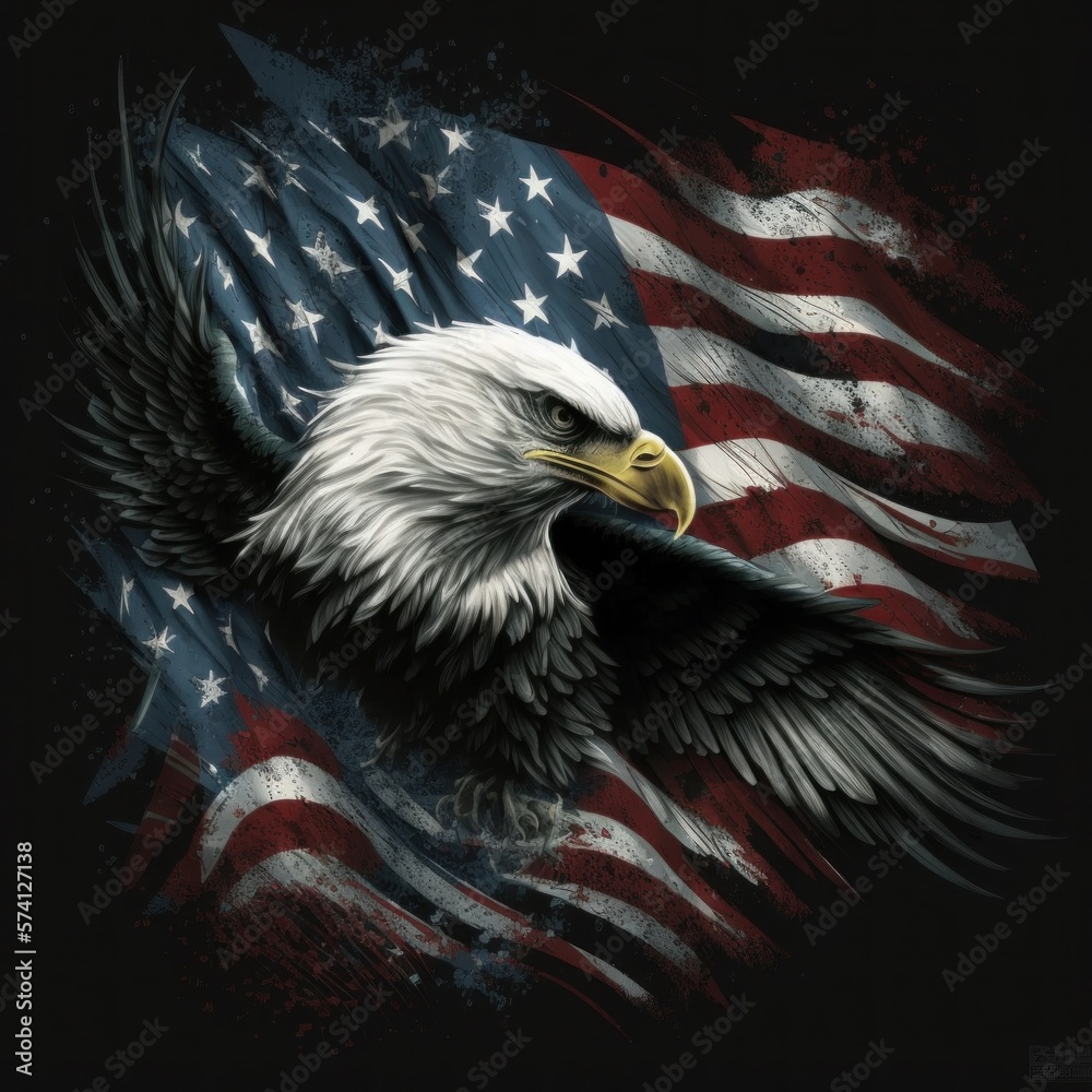 eagle american flag