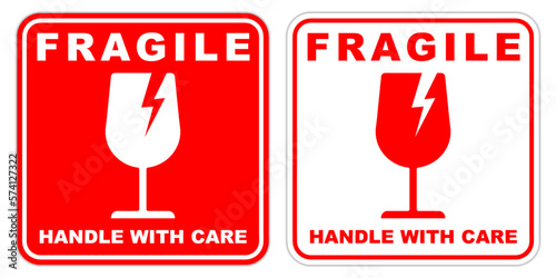 sticker fragile handle with care printable sign symbol for delivery package simple design