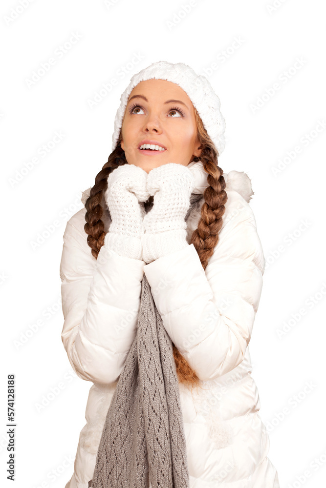 Young Woman In Winter Clothes - Isolated