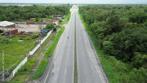 Aerial view of the viaduct that connects BR 277 to PR 407 in Paranaguá, paraná coast.