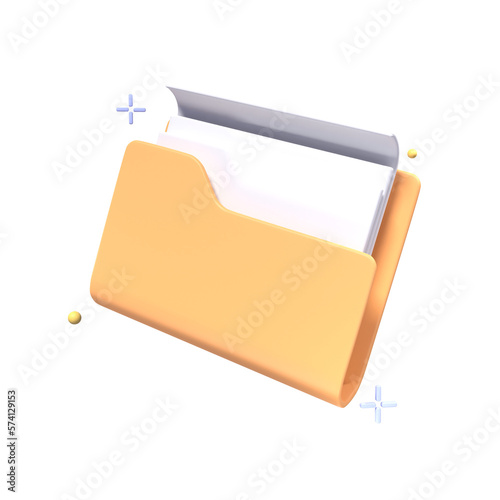 3d Render Illustration Icon Modern Folder Essential Business Object