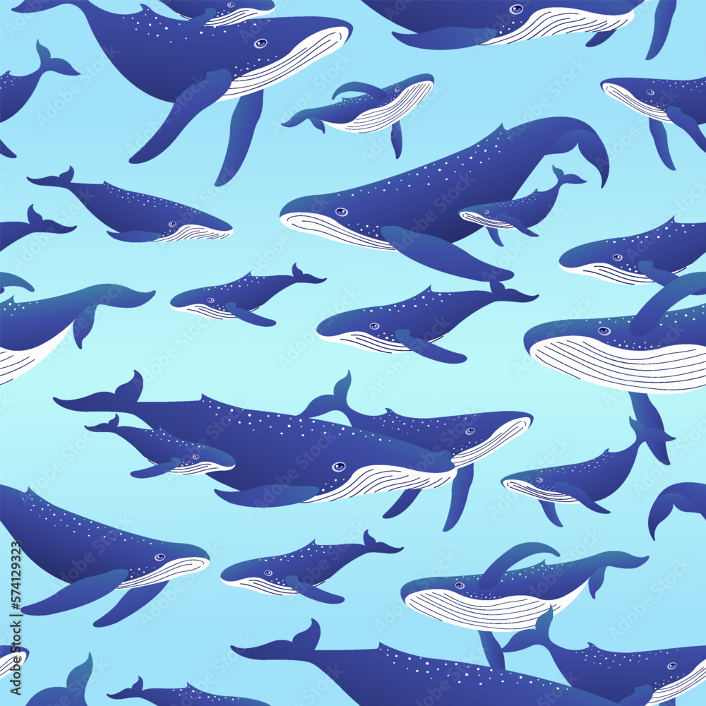 seamless pattern with bluewhale seamless pattern with bluewhale