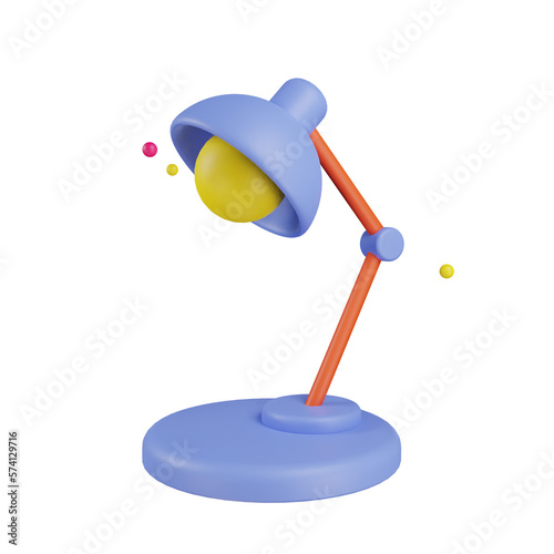 3d Render Illustration Icon Modern Lamp Object Education School photo