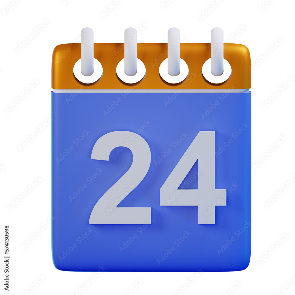 3d Render Illustration Icon Modern 24 Calendar 3d Render Illustration Icon Modern 24 Calendar