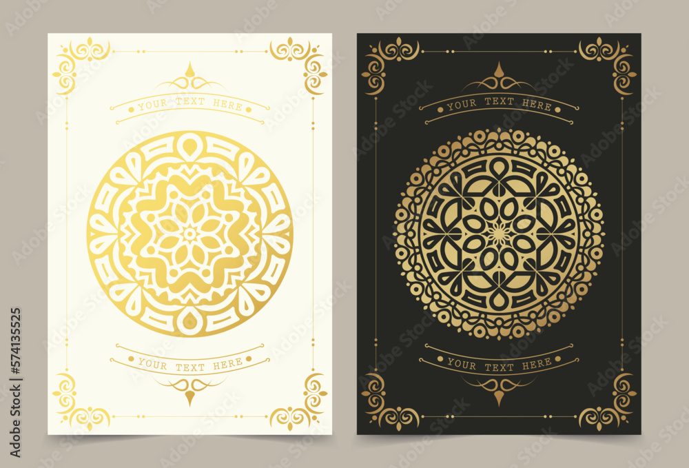 Fototapeta premium Luxury ornament greeting card vector template