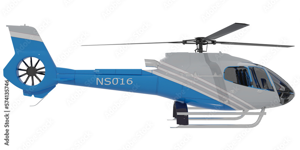 Helicopter aircraft civilian 3d render illustration isolated concept aviation