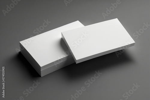 two blank white Textured Business Card Mockup. generative ai