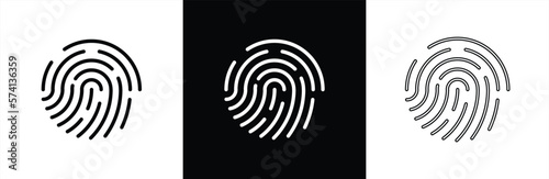 Fingerprint icon set. Fingerprint identification icon for apps and websites. Vector illustration.