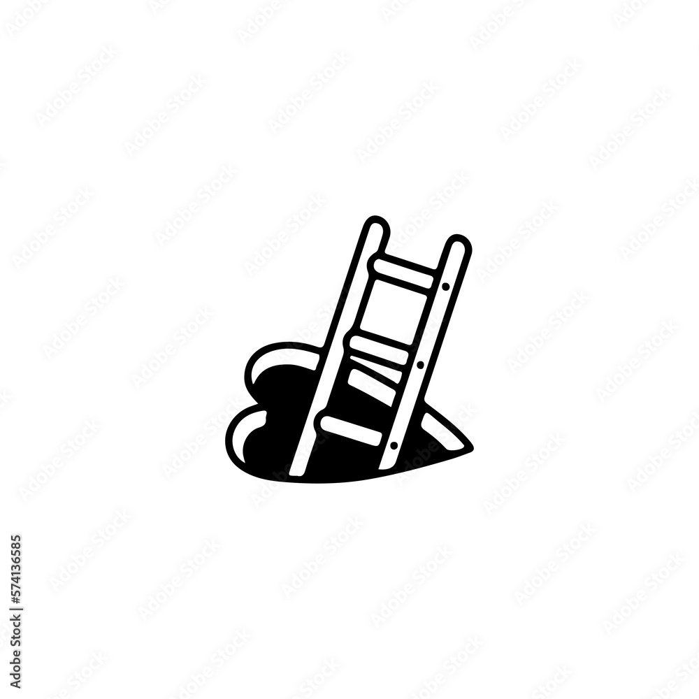vector illustration of stairs with heart hole concept vector illustration of stairs with heart hole concept
