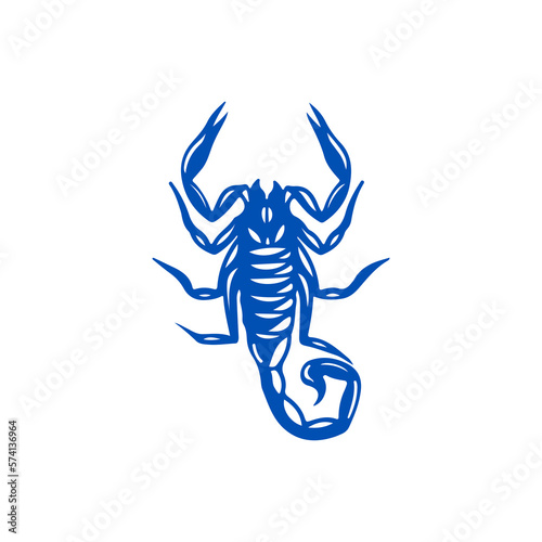 vector illustration of a blue scorpion