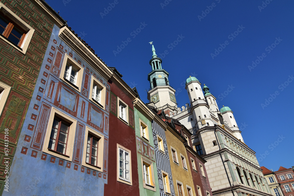Low angle view of historical buildings in Poznan