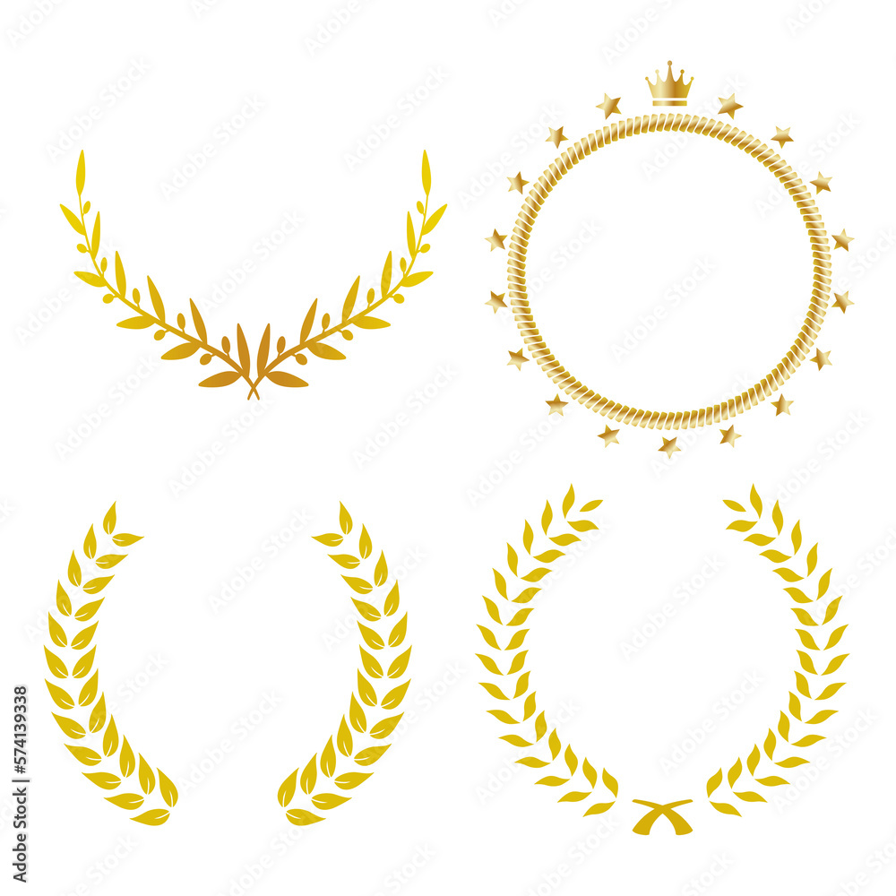 Victory Laurel Wreath Circle Frame Background, 승리의 월계관 원형 프레임 배경 Stock