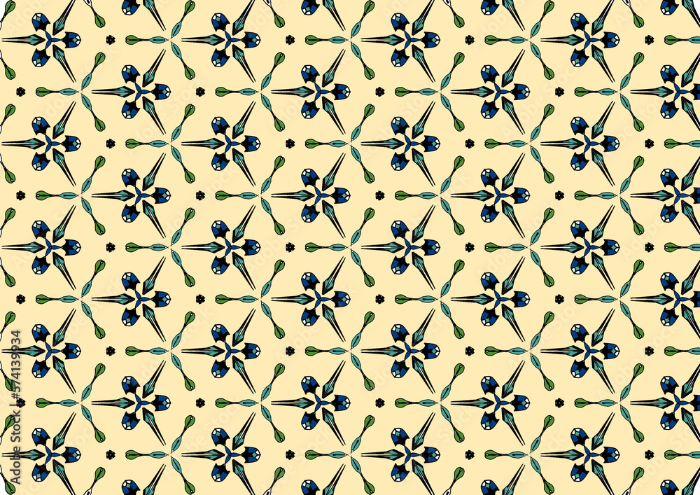 Flower Style Patten in yellow Background Flower Style Patten in yellow Background