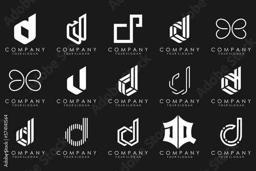 abstract letter D logo icon set. design for business of luxury, elegant, simple.