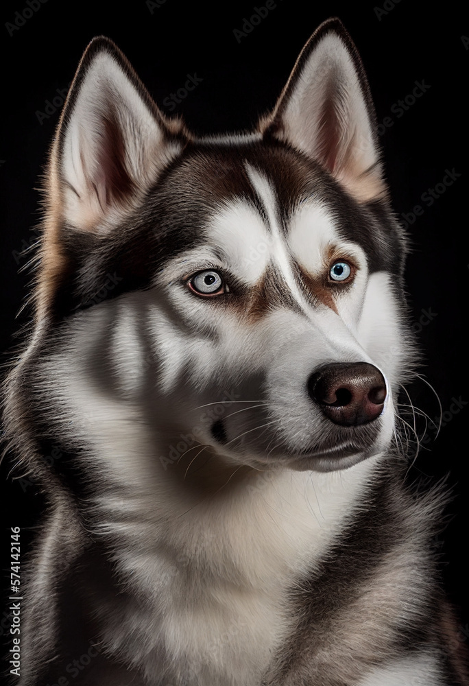 close up siberian husky, Generative AI