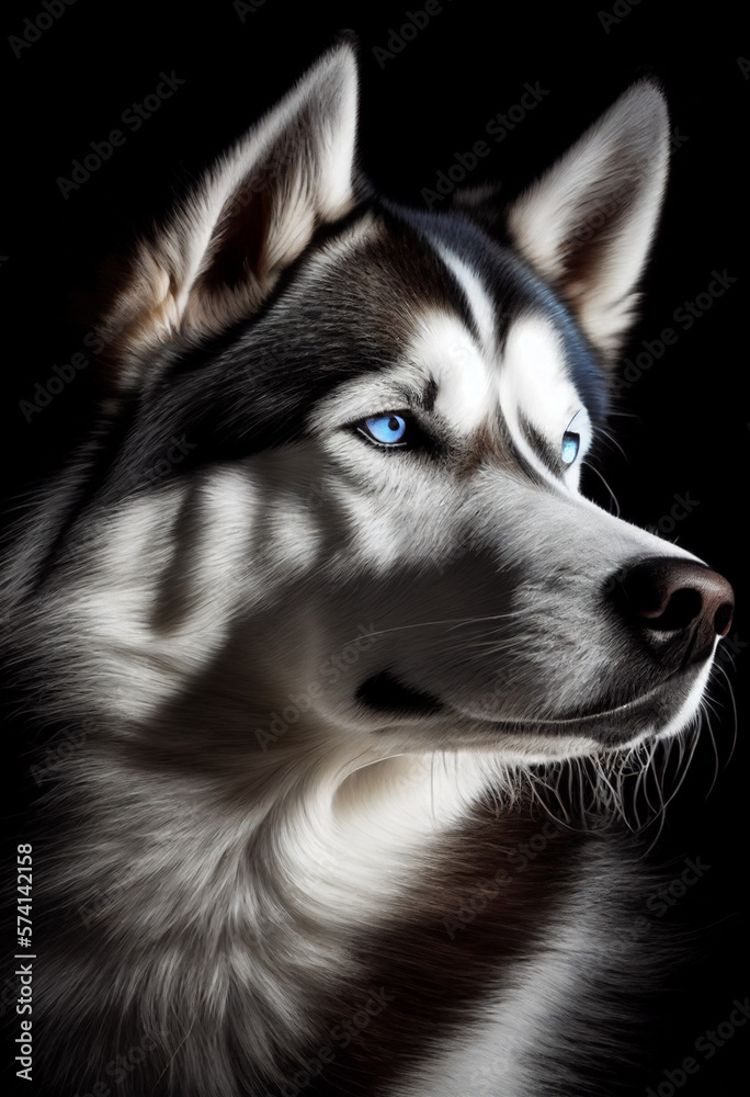 Obraz premium close up siberian husky, Generative AI