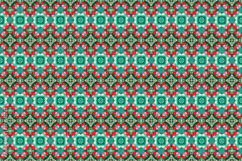 Seamless pattern with floral and leaves.