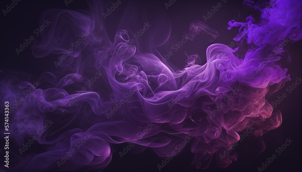lilac smoke on a black background