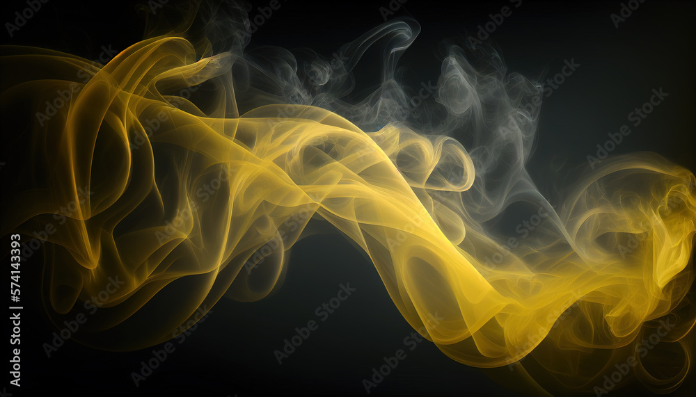 yellow smoke on a black background