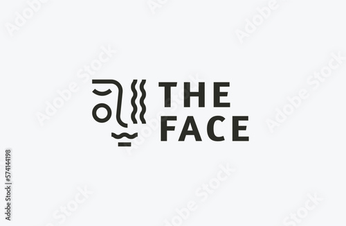 Face logo icon design template flat vector